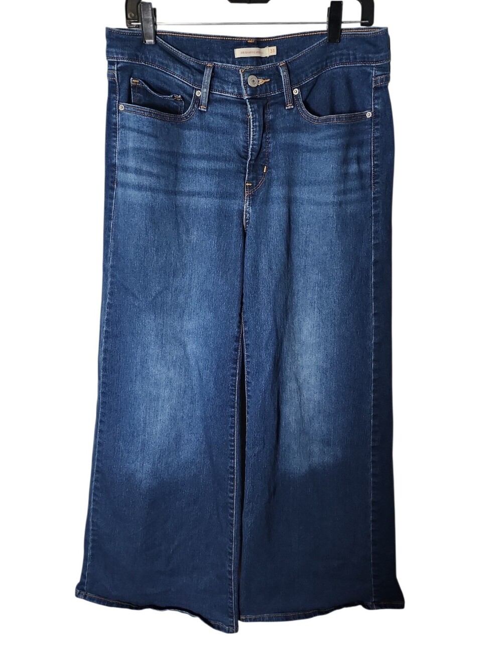 Levis 318 Shaping Wide Leg Darkwash Cotton Blend Denim Jean Size 31